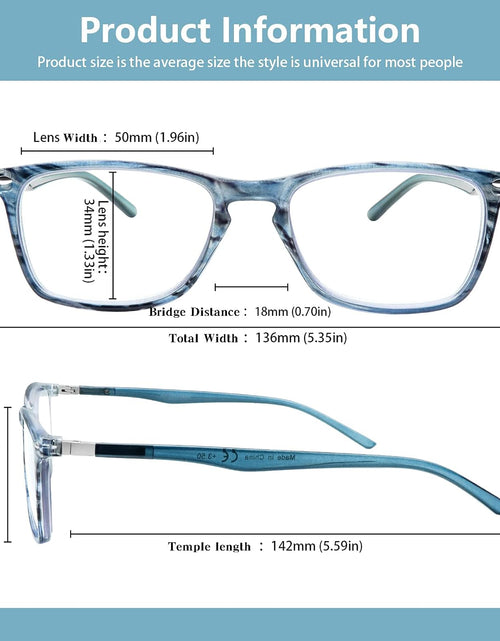 Load image into Gallery viewer, 2 Pack Progressive Multifocus Reading Glasses Men and Women Computer Blue Light Blocking Anti Eyestrain Readers (Blue Brown, 1.50)
