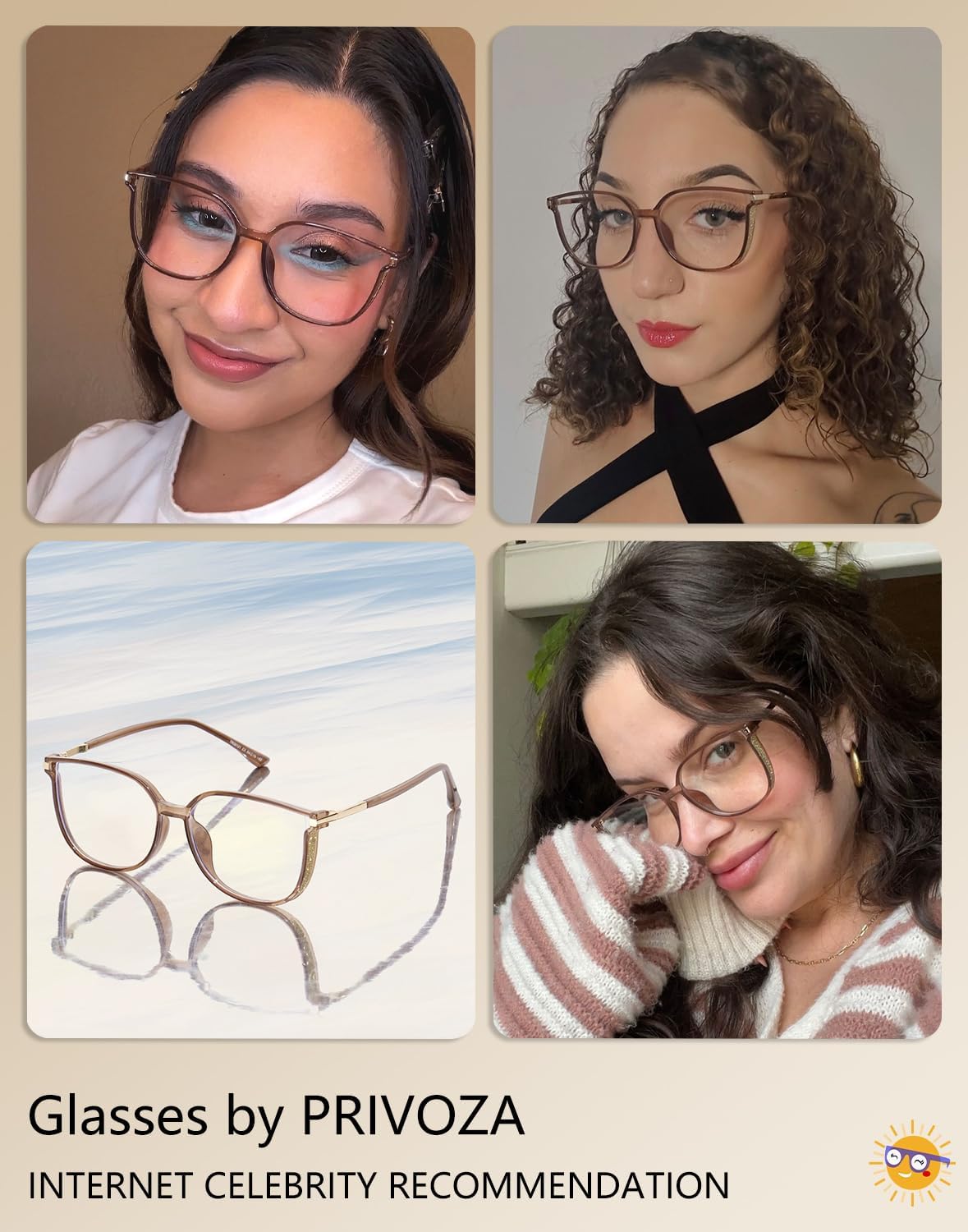 Medium Cat-eye Blue Light Glasses for Women Fashion Woman Glasses(Champagne)