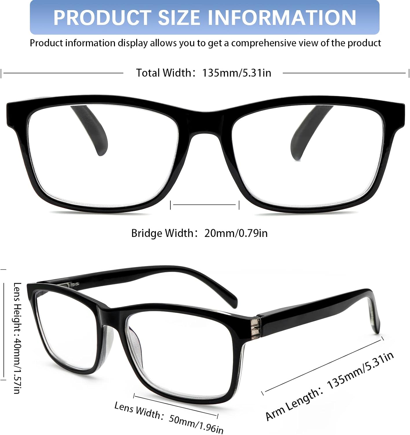 6 Pack Reading Glasses for Women Men Blue Light Blocking,Spring Hinge Anti Eyestrain/Glare Computer Readers (6 Mix, 2.0)