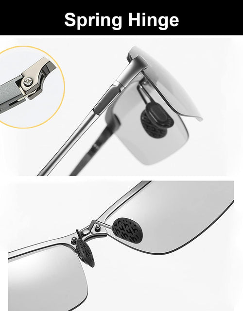 Load image into Gallery viewer, Polarized Photochromic Driving z87 Sunglasses For Men Women Day and Night safety glasses, Black Frame
