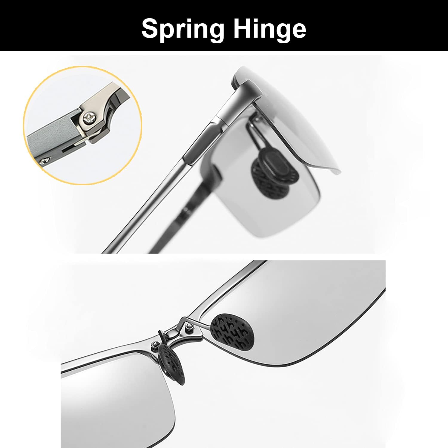Polarized Photochromic Driving z87 Sunglasses For Men Women Day and Night safety glasses, Black Frame
