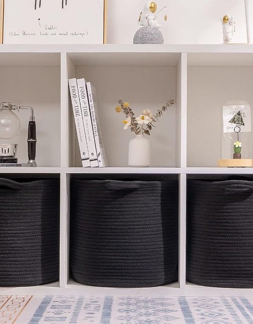 Load image into Gallery viewer, Multipurpose Woven Storage Basket for Storage/Organizing,Storage Cubes 13x13’’ for Cube Shelves Organizer, 13x13’’ for Closet, Black
