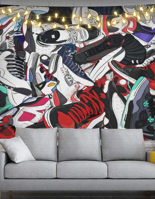 Load image into Gallery viewer, Retro Basketball Tapestry Wall Hanging Party Decorations Sport Shoes Poster, 80 x60 inches
