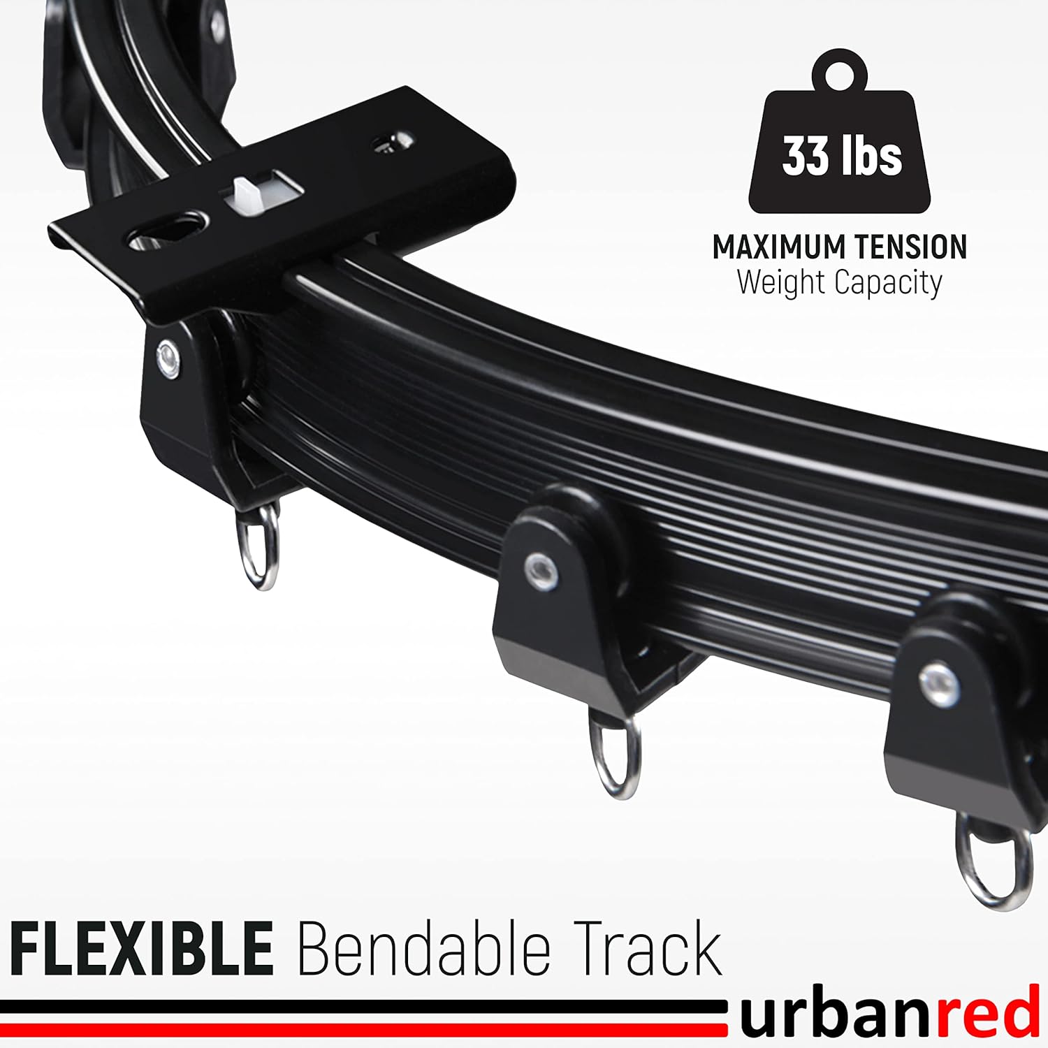 Flexible Bendable Ceiling Curtain Track, 9.8FT (3m), Ceiling Mount for Curtain Rail with Track Curtain System, Black