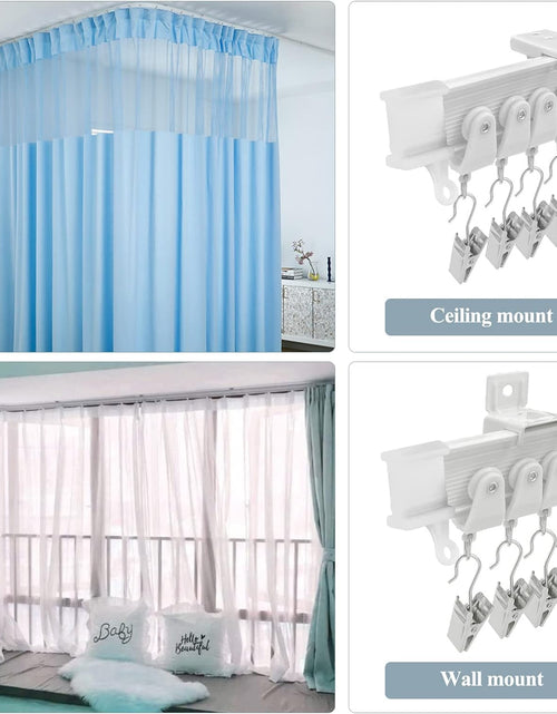 Load image into Gallery viewer, 8Ft Curved Curtain Track Ceiling or Wall Mount Curtain Rail Track System Room Divider Heavy Duty, White

