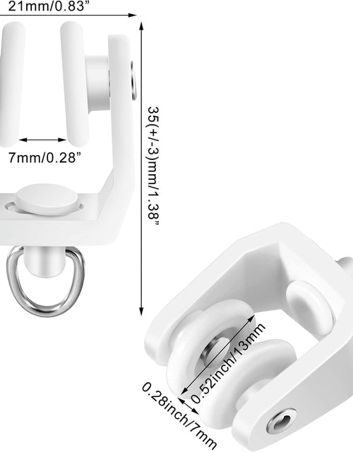 Load image into Gallery viewer, Curtain Track Hooks Flexible Bendable Clips 11 mm White Plastic Drapery Rail Gliders with Hooks (25 Pieces)
