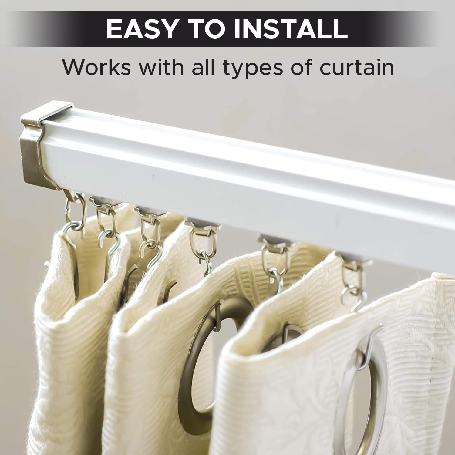 Ceiling Curtain Track Set - 3ft-16.4ft / 5 Meter For Living Room Bedroom Drop Ceiling Shower