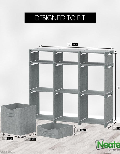 Load image into Gallery viewer, 9 Cube Closet Organizers, Includes All Storage Cube Bins, Easy To Assemble Storage Unit With Drawers (Light Grey)

