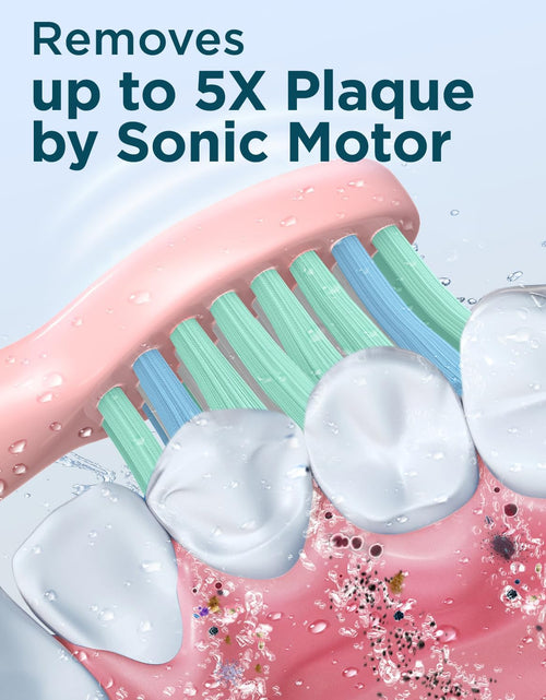 Load image into Gallery viewer, Rechargeable Electric Toothbrush with 8 Brush Heads &amp; Travel Case, 3 Hours Charge for 120 Days - Pink
