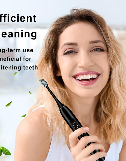 Load image into Gallery viewer, Electric Toothbrush Set, Comes with 8 Brush Heads &amp; Travel Case,4 Modes with 2 Minutes Built in Smart Timer, One Charge for 60 Days, 42000 VPM Motor (Black)
