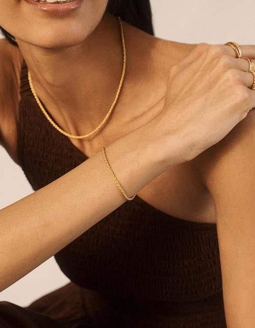 Load image into Gallery viewer, Dainty 14k Gold Plated Bracelet Set Adjustable Simple Love Layered Waterproof Jewelry, Rope
