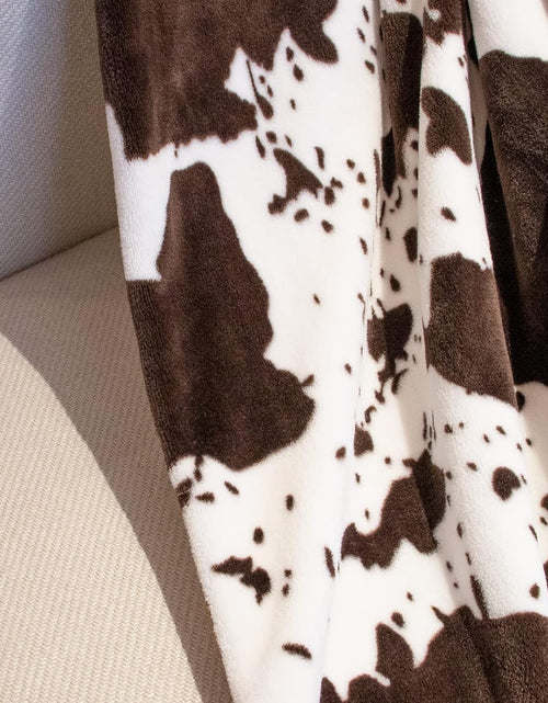 Load image into Gallery viewer, Cow Print Blanket Soft Fleece Flannel Cozy Cute Blankets Warm Plush Lightweight Throw All-Season, White Cow Throw

