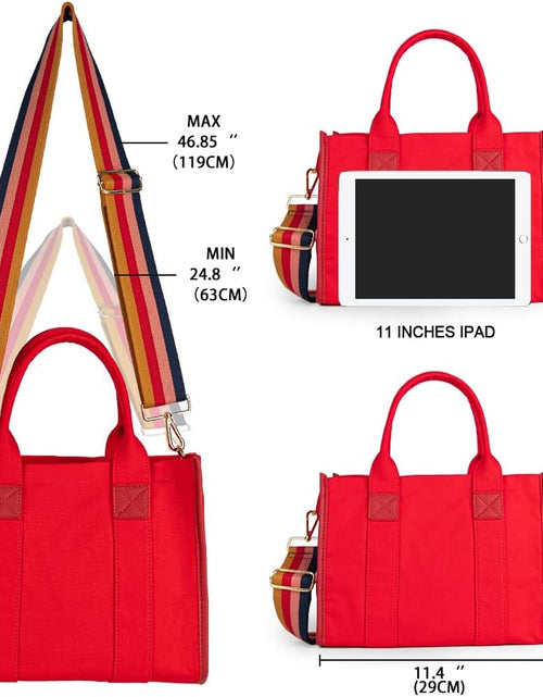 Load image into Gallery viewer, Canvas Tote Bag for Women Top Handle Handbag Crossbody Tote Bag for Women, Red
