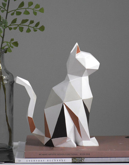 Load image into Gallery viewer, Cat Statue Sculpture Modern Figurine Decor Home Gifts Table Centerpiece Crafts Polyresin Arts 7.3inch
