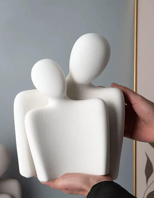 Load image into Gallery viewer, Hugging Couple Statues Ceramic Lover Figurine Characters Coffee Table Decor (White)
