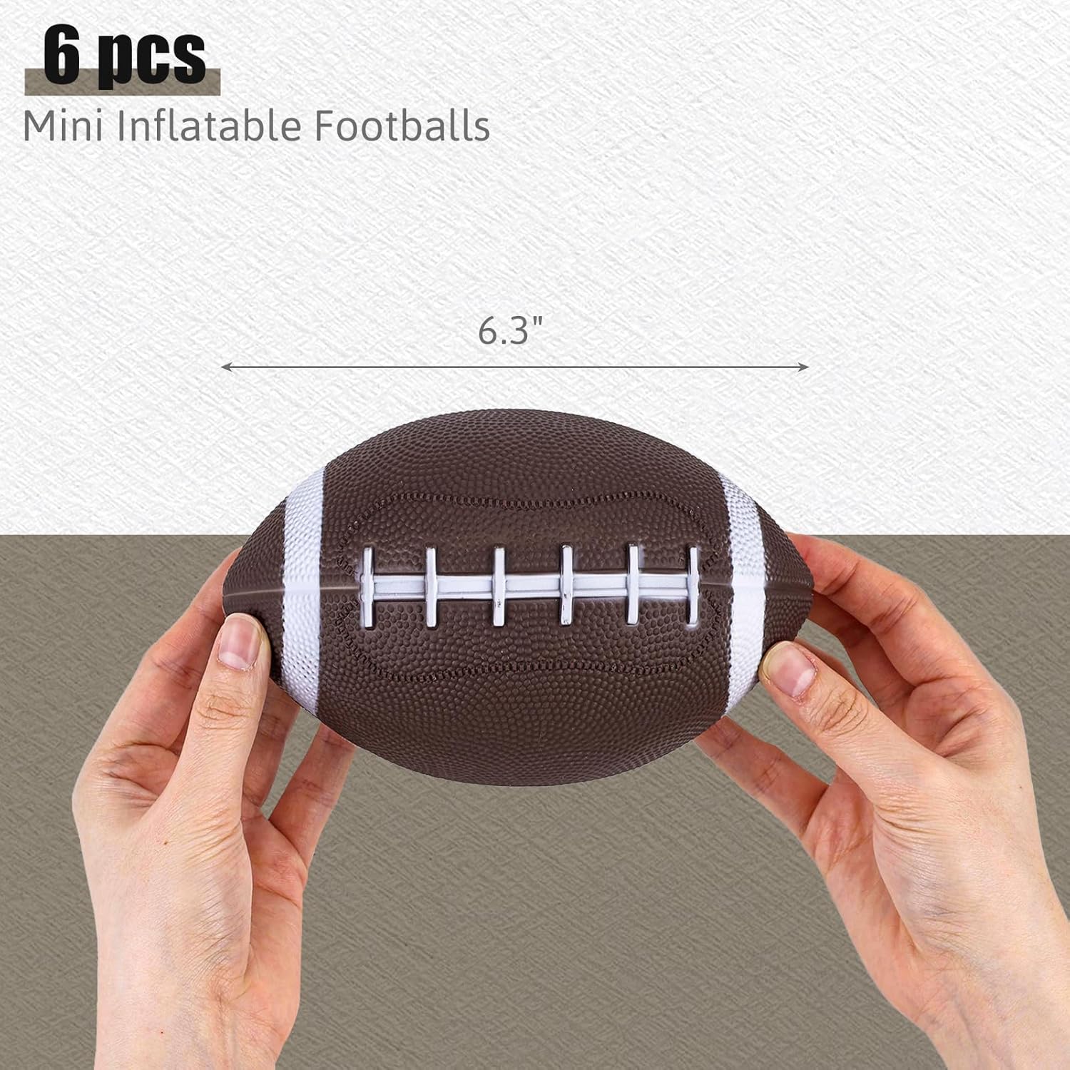 6PCS Mini Inflatable Football, Small Football with Pump 6.3inch Ball Toys for Kids