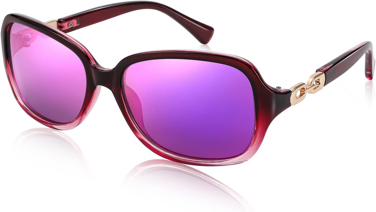 Vintage Square Polarized Sunglasses for Women UV400 Travel Driving Fashion Arcuate Sunglasses