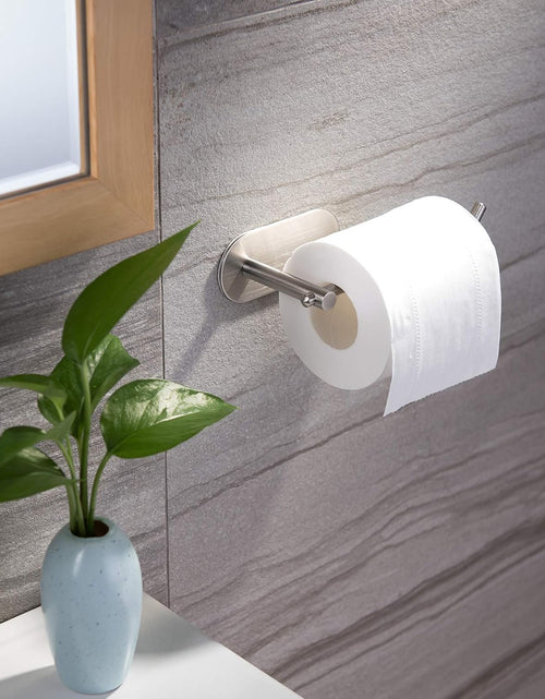Load image into Gallery viewer, Self Adhesive Toilet Roll Holder for Bathroom Kitchen Stick on Wall Stainless Steel Brushed
