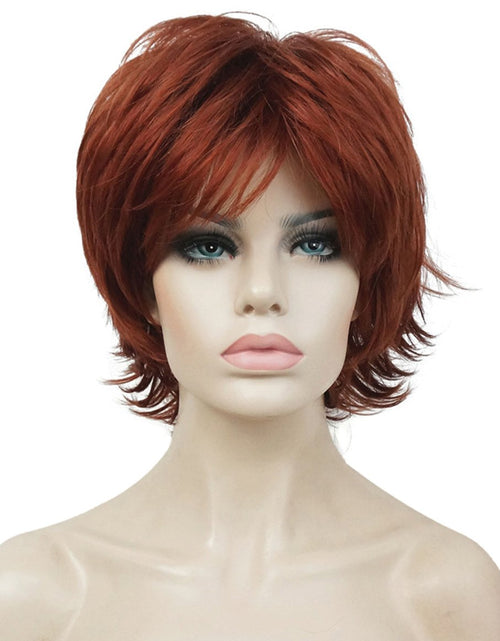 Load image into Gallery viewer, Short Layered Shaggy Wavy Full Synthetic Wigs 130 Copper Red
