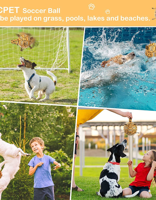 Load image into Gallery viewer, Dog Toys Soccer Ball with Straps, World Cup Interactive Dogs Toys for Tug of War  (Leopard - Large)
