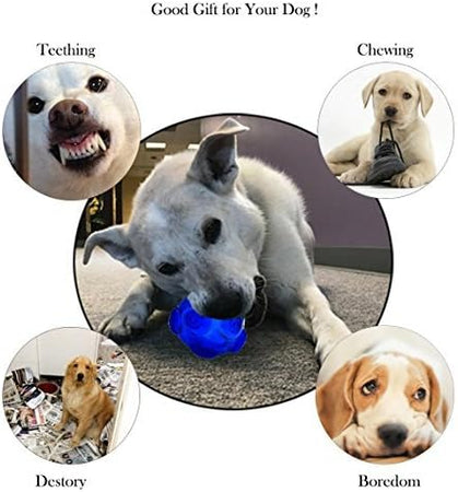 Dog Toy Squeaky Ball, Toxic Rubber Squeeze Bouncey Pet Suqaiky Interactive Toy for Medium Large Dog [Floatable on Water,3.5"]