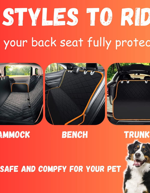 Load image into Gallery viewer, Dog Car Seat Cover for Back Seat for XL Cars, SUVs &amp; Trucks, Nonslip Backseat Dog Hammock, Waterproof Scratchproof Protection Against Dirt, Pet Fur w/Side Flaps
