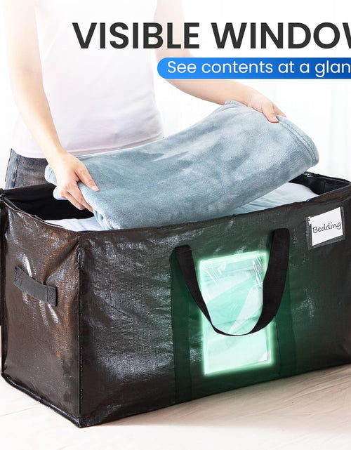 Load image into Gallery viewer, Extra Large Moving Bags, 10 Pack Black Heavy Duty Totes For Storage, Wrap Around Handles, Storage Bags for Space Saving Moving Storage
