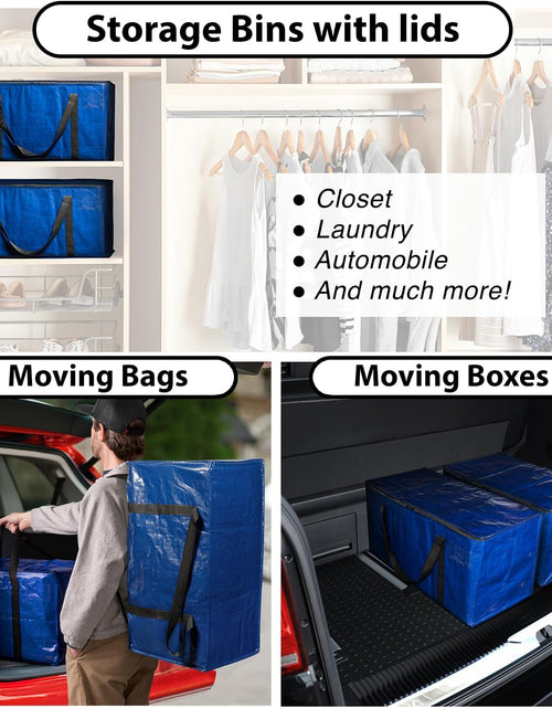 Load image into Gallery viewer, Heavy Duty Moving Bags or Storage Bags – Large Moving Boxes with Backpack Straps, Zippers &amp; Handles, 6 pack
