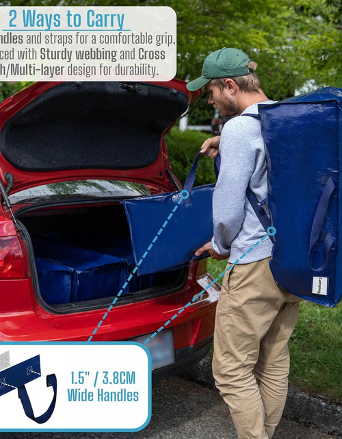 Load image into Gallery viewer, 6 Pack Moving Bags w/Backpack Straps, Moving Boxes &amp; Storage Bins Alternative, Packing Supplies, Camping Accessories
