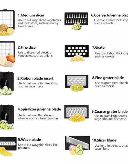 Load image into Gallery viewer, 12-In-1Vegetable Fruit Chopper Cutter Food Onion Veggie Dicer Slicer Kitchen
