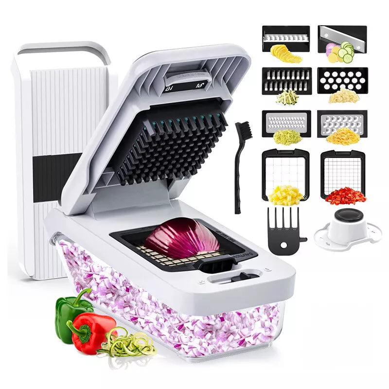12-In-1Vegetable Fruit Chopper Cutter Food Onion Veggie Dicer Slicer Kitchen