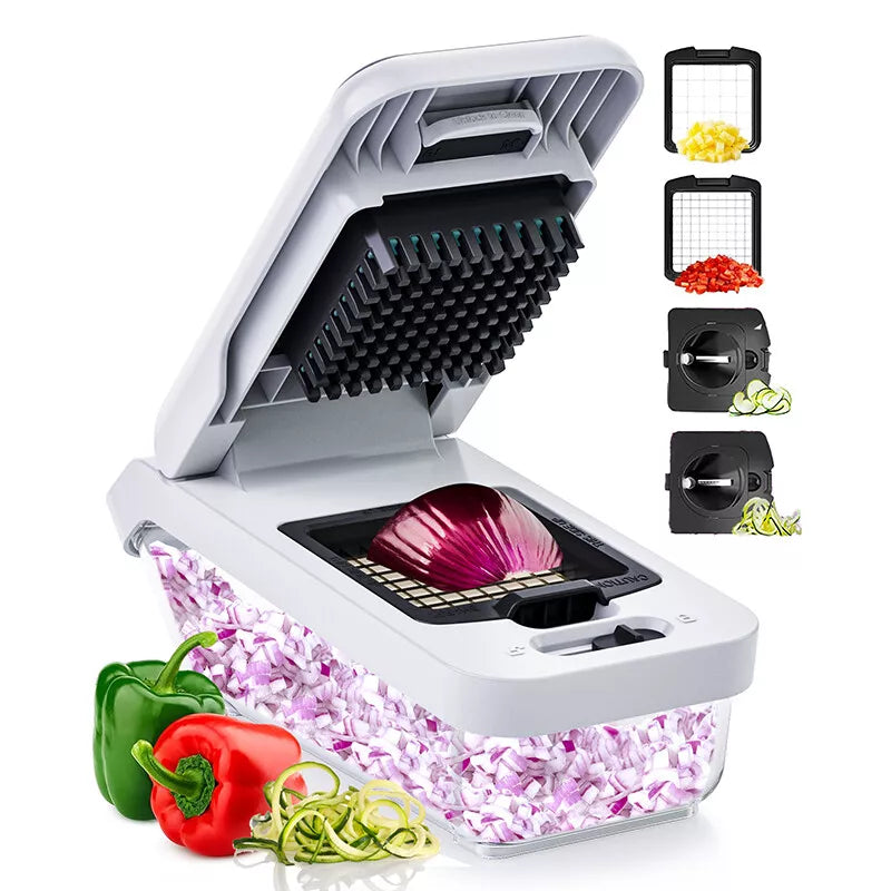 12-In-1Vegetable Fruit Chopper Cutter Food Onion Veggie Dicer Slicer Kitchen