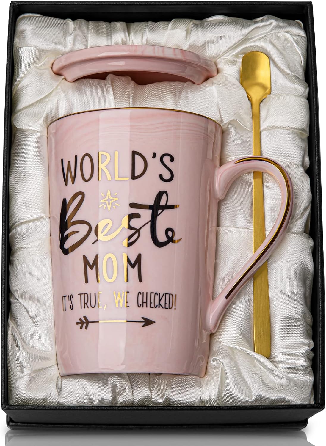 Heating Pad for Pain Relief – Weighted Neck & Back Wrap, 6 Settings (FREE 14Oz Funny Best Mom Mug with Gold Print)