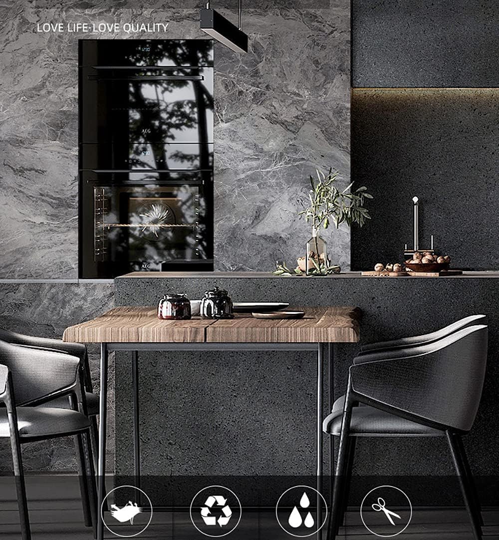 Gray Marble Contact Paper Counter Top Covers Peel and Stick Wallpaper Self Adhesive, 15.7"×80" Waterproof Removable Thick Matte 3D