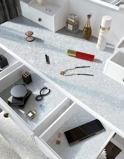 Load image into Gallery viewer, Glitter Silver Wallpaper Contact Paper Creative Covering Peel and Stick Wallpaper Removable Self Adhesive Paper DIY, 17.7&quot;x78.7&quot;
