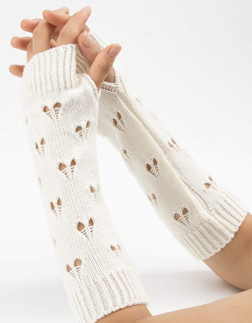 Load image into Gallery viewer, Fairy Grunge Accessories Ripped Glove Crochet Aesthetic Arm Warmers, White
