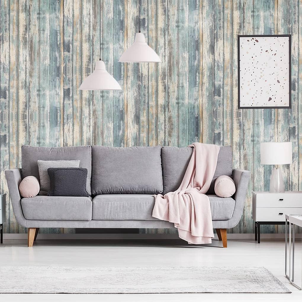 17''x120'' Self-Adhesive Removable Peel and Stick Wallpaper Vinyl Decorative Wood Plank Film Vintage