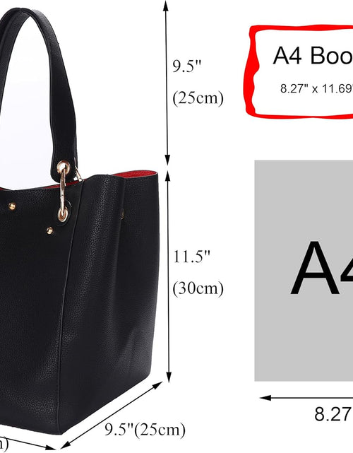 Load image into Gallery viewer, Large Work Tote Bag for Women Designer Purses and Handbags Big Bucket bags, Black
