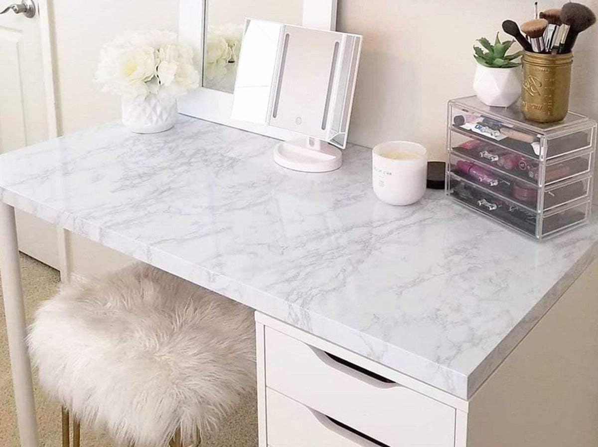 Marble Peel and Stick Wallpaper Granite Paper for Old Furniture Self Adhesive and Removable Cover Surfaces 17.7 inch x 78.7 inch
