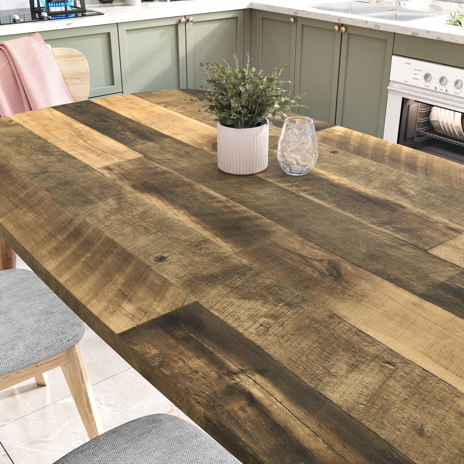 Brown Wood Wallpaper Peel and Stick Decorative Vinyl Countertop for Bedroom Accent Wall 15.75" x 78"