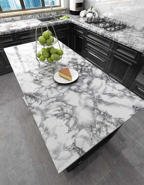 Load image into Gallery viewer, Marble Kitchen Countertop Peel and Stick Wallpaper Table Desk Furniture Counter Top Covers 15.8x78.8 in
