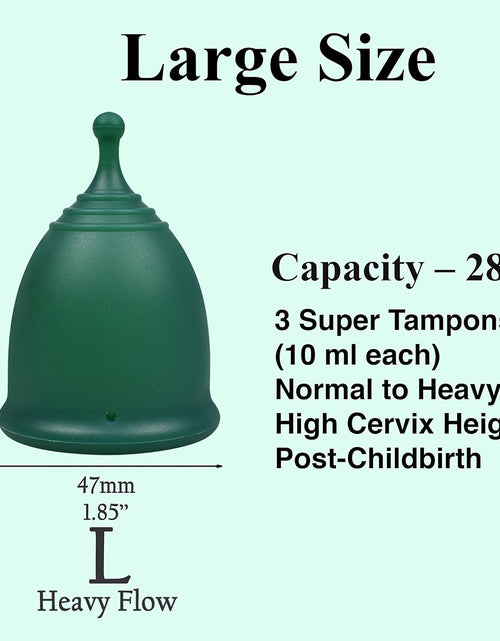 Load image into Gallery viewer, Reusable Menstrual Cup (Small &amp; Large) Set of 2 with Box, Pads &amp; Disc Alternative for Women
