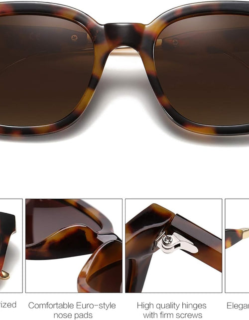 Load image into Gallery viewer, Classic Square Polarized Sunglasses for Women Men Retro Trendy UV400 Sunnies (Amber Tortoise/Brown)
