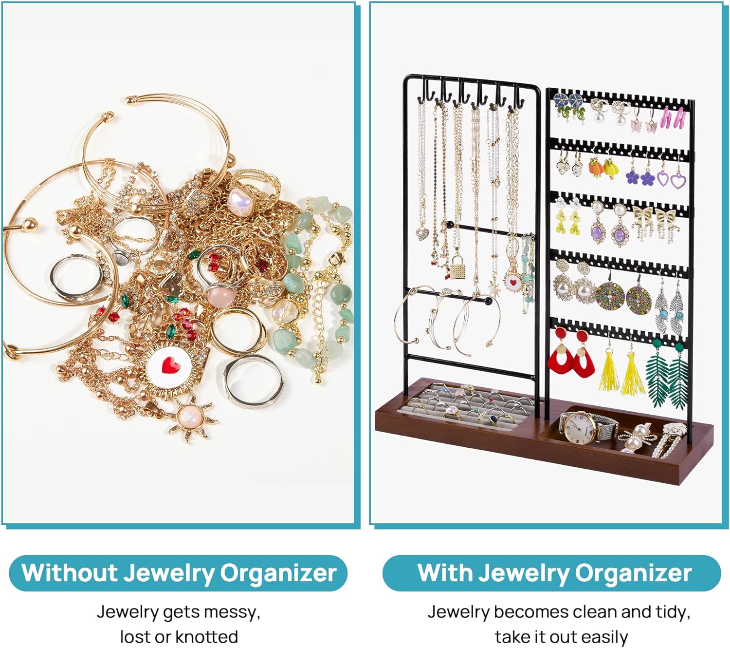 Jewelry Holder Organizer Stand Tree for Earring Necklace Ring Bracelets Display and Storage