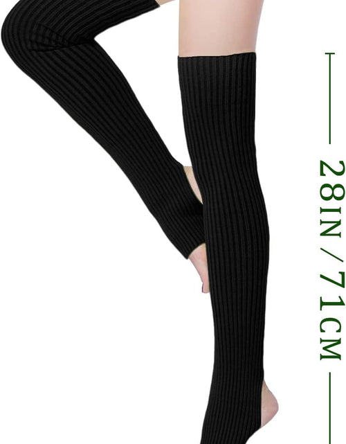 Load image into Gallery viewer, Long Leg Warmer, Women’s Men 80s Party Ribbed Knit Dance Sports, Black

