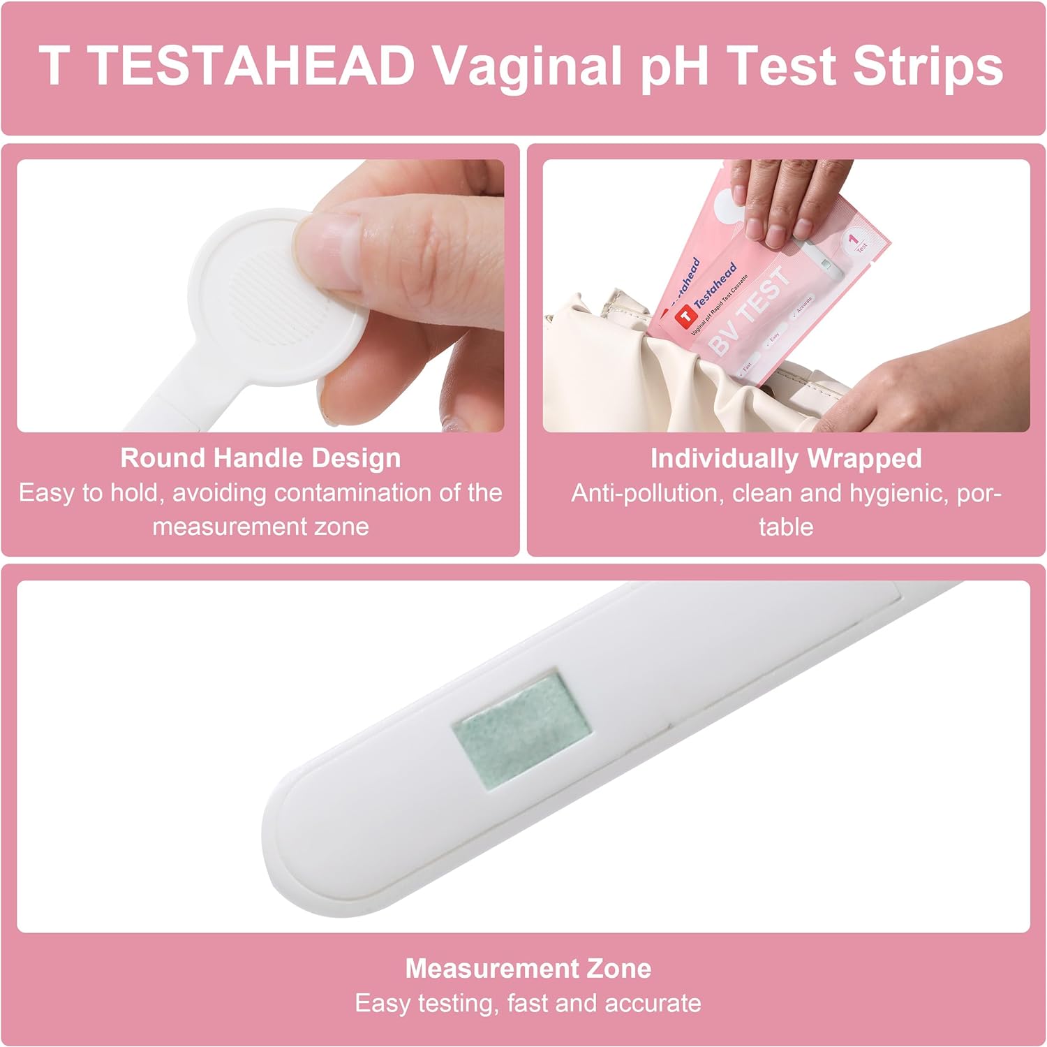 Feminine Health Vaginal pH Test Strips Kits for Bacterial Vaginitis, 4 Packs