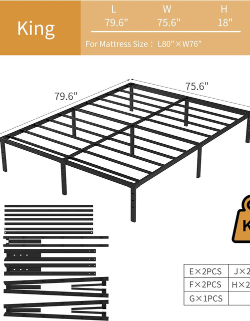 Load image into Gallery viewer, Metal Bed Frame-Simple and Atmospheric Metal Platform Bed Frame, Storage Space Under The Bed, 18 Inch, King
