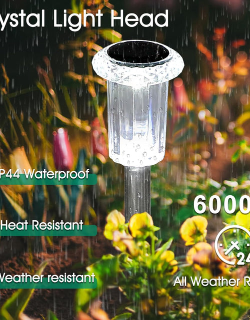 Load image into Gallery viewer, 10 Pack Waterproof Stainless Steel Solar Stake Lights for Pathway Garden Driveway Lawn Decor - Cool White
