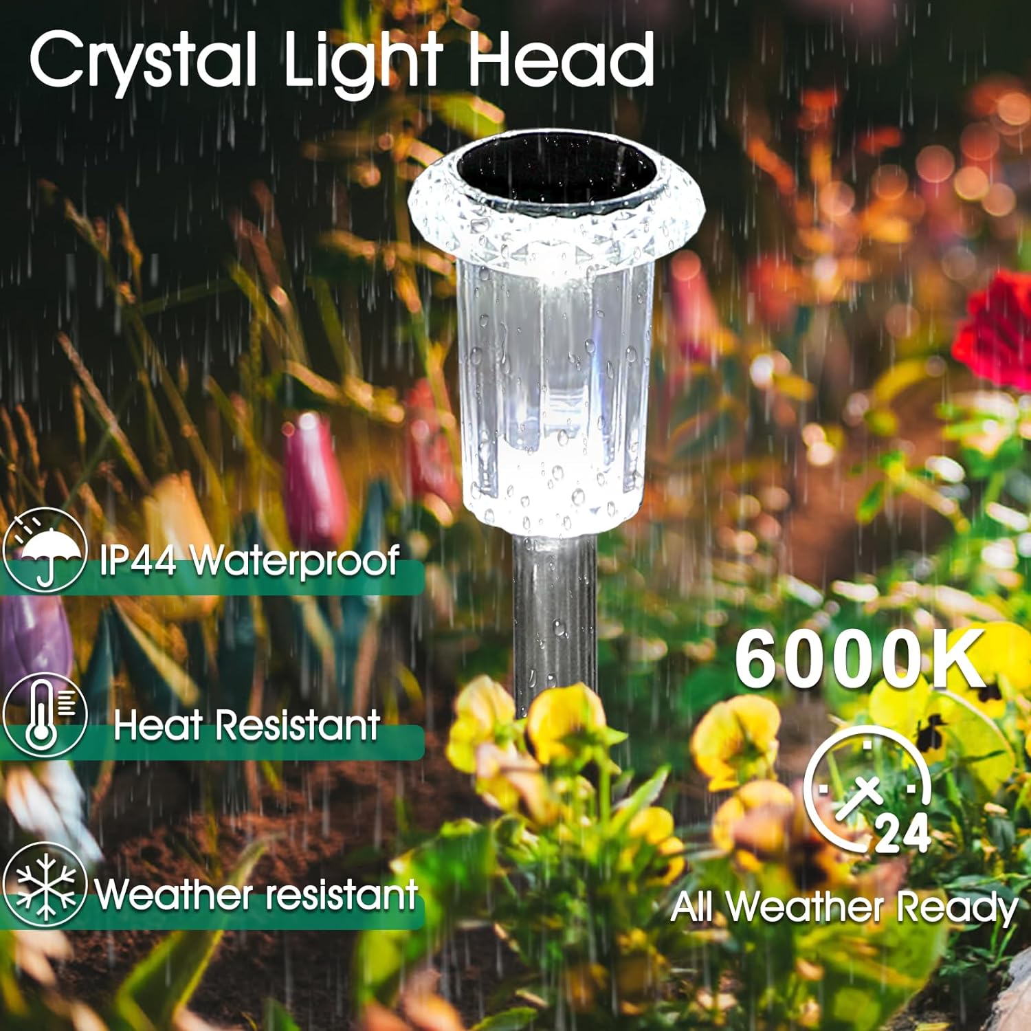10 Pack Waterproof Stainless Steel Solar Stake Lights for Pathway Garden Driveway Lawn Decor - Cool White