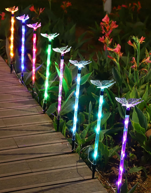 Load image into Gallery viewer, Set of 8 Plastic Solar Garden Lights for Garden Decor - Upgraded Solar Lights with Remote,8 Modes

